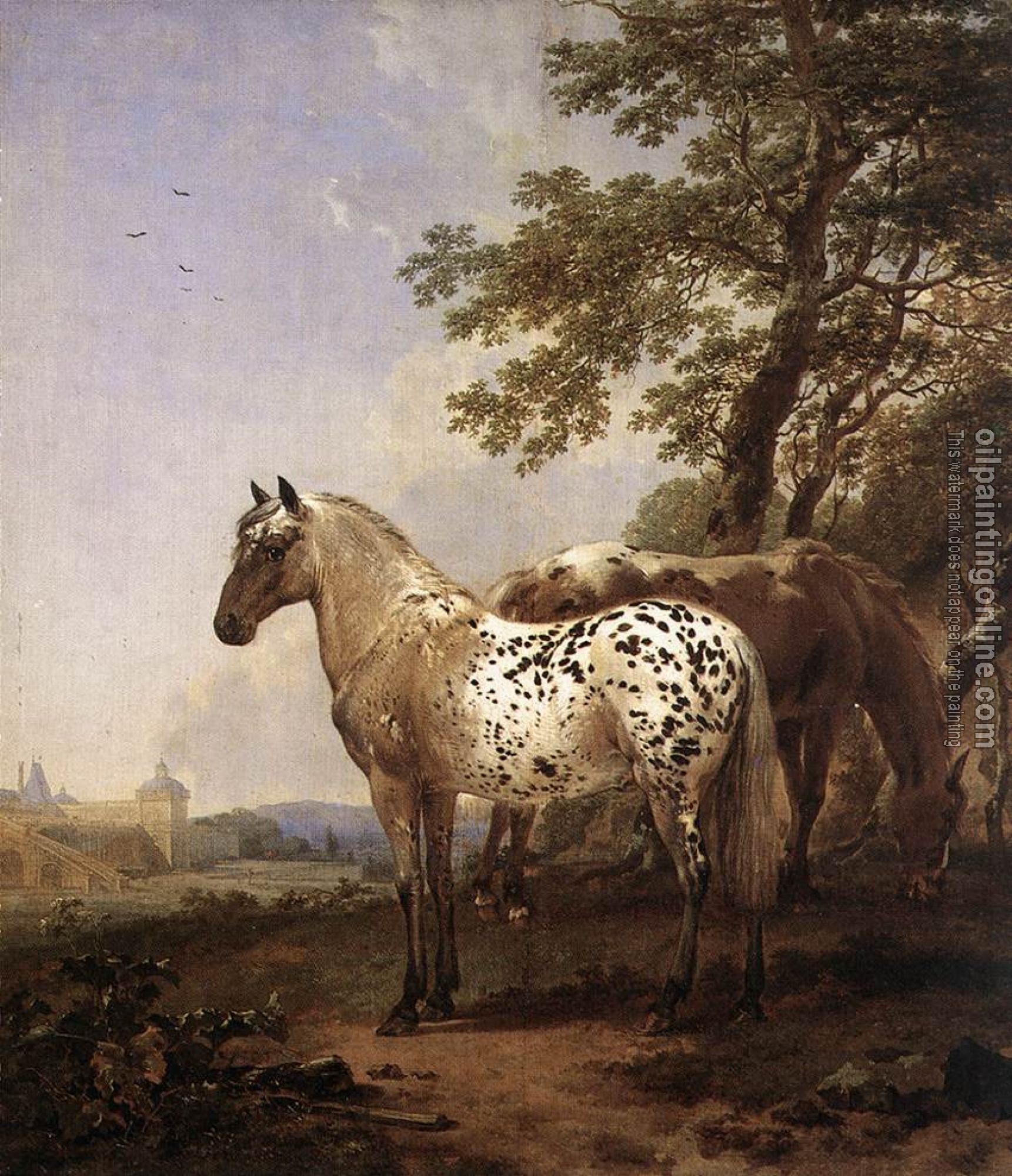 Nicolaes Berchem - Landscape With Two Horses